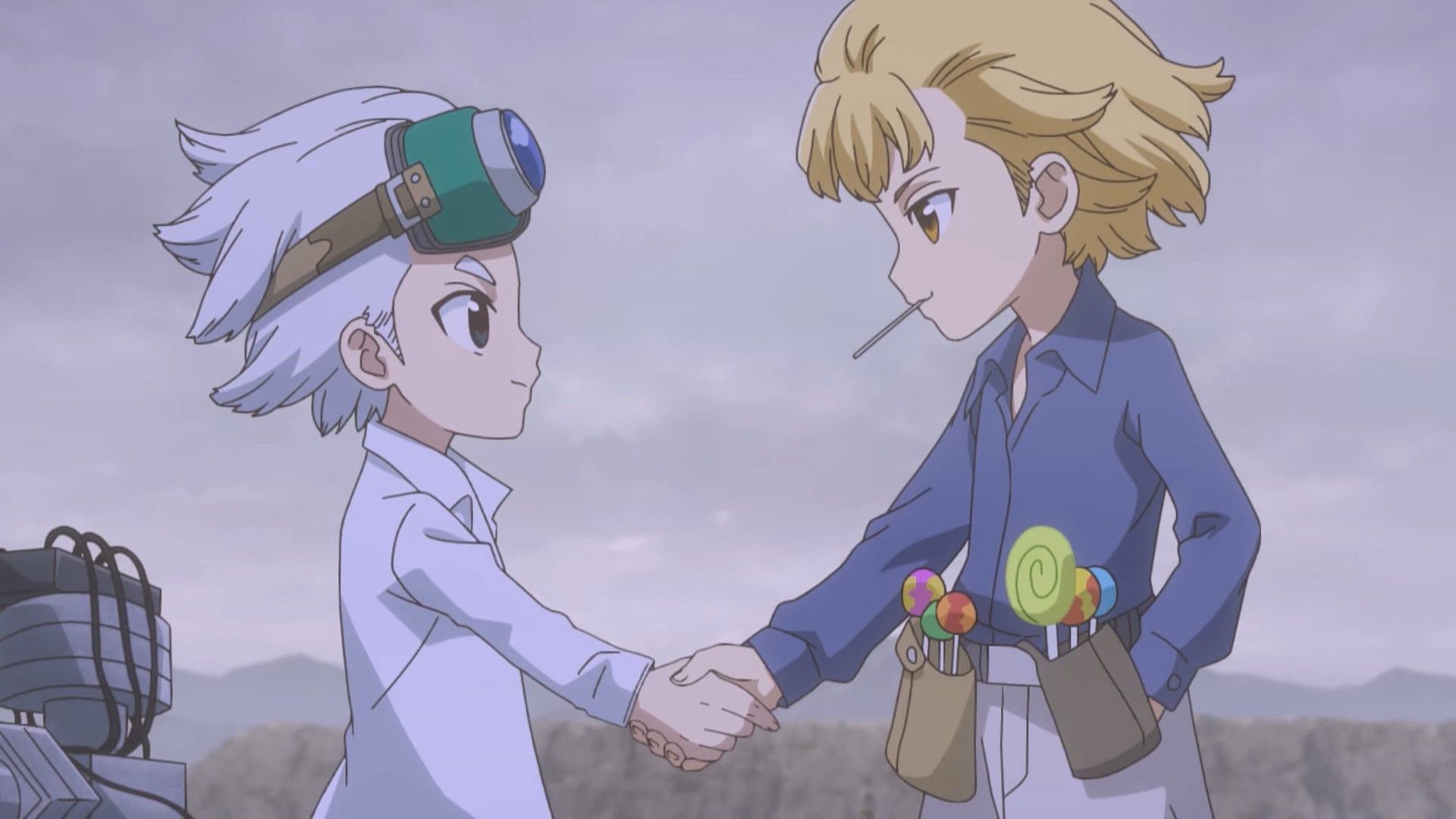 Xeno and Stanley as seen in Dr. Stone: Science Future part 2 episode 1 (Image via TMS Entertainment)